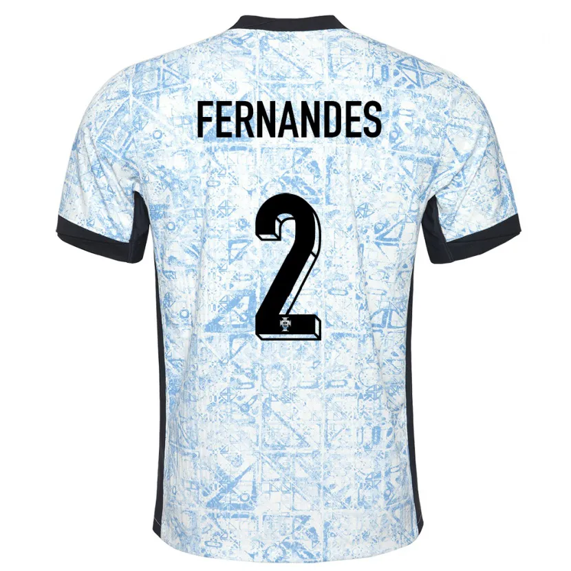 Danxen Kid Portugal Martim Fernandes #2 Cream Blue Away Jersey 24-26 T-Shirt