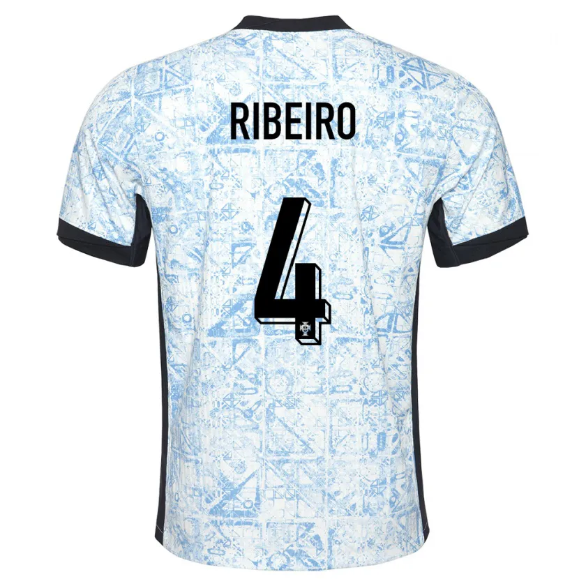 Danxen Kid Portugal Ricardo Ribeiro #4 Cream Blue Away Jersey 24-26 T-Shirt