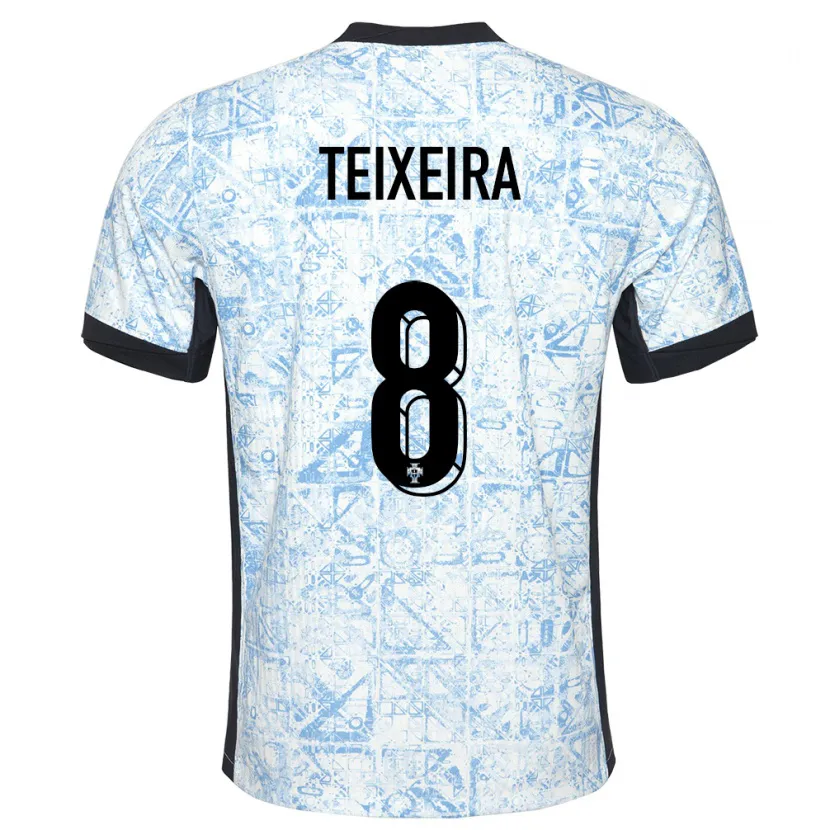 Danxen Kid Portugal Joao Teixeira #8 Cream Blue Away Jersey 24-26 T-Shirt