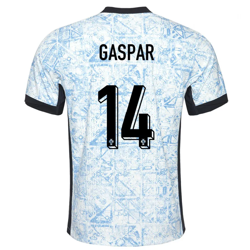 Danxen Kid Portugal Guilherme Gaspar #14 Cream Blue Away Jersey 24-26 T-Shirt