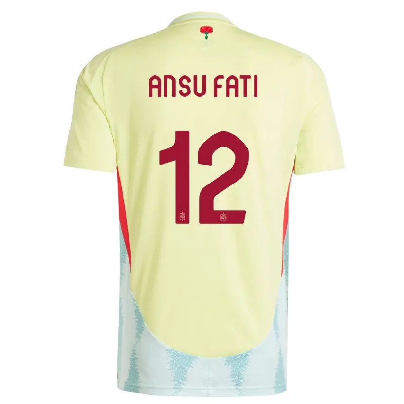 Danxen Kid Spain Ansu Fati #12 Yellow Away Jersey 24-26 T-Shirt