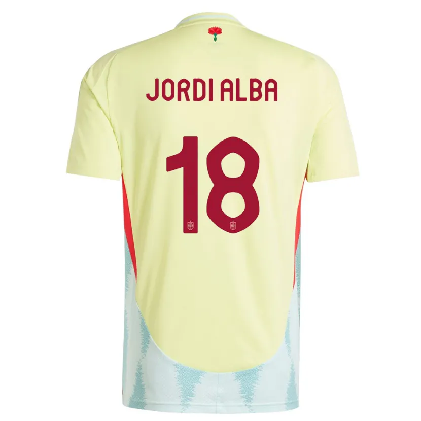 Danxen Kid Spain Jordi Alba #18 Yellow Away Jersey 24-26 T-Shirt