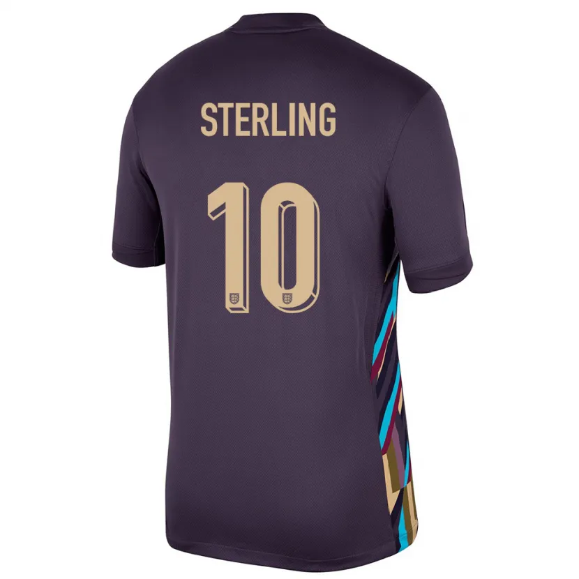 Danxen Kid England Raheem Sterling #10 Dark Raisin Away Jersey 24-26 T-Shirt