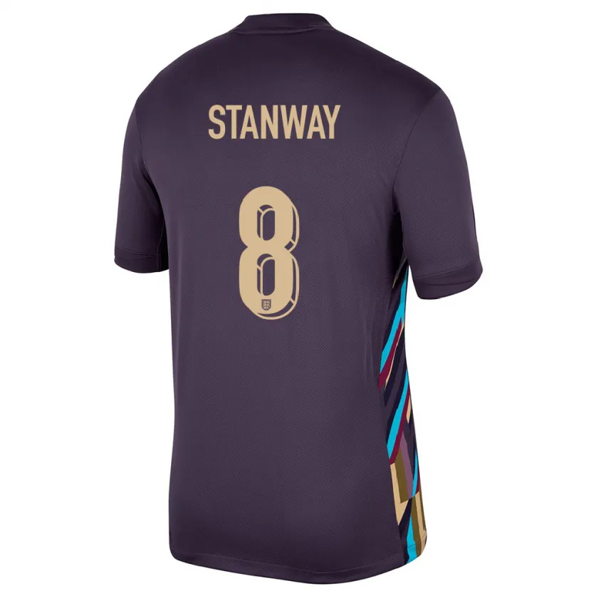 Danxen Kid England Georgia Stanway #8 Dark Raisin Away Jersey 24-26 T-Shirt