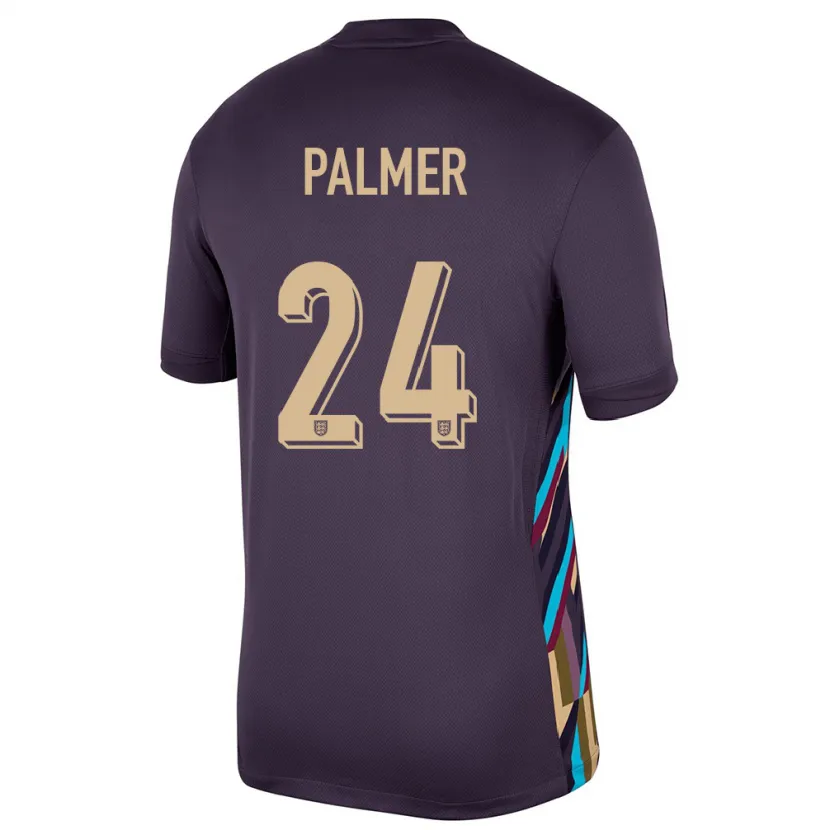 Danxen Kid England Cole Palmer #24 Dark Raisin Away Jersey 24-26 T-Shirt