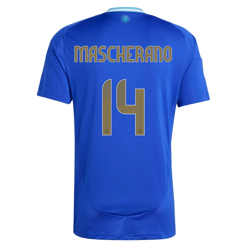 Danxen Kid Argentina Javier Mascherano #14 Blue Away Jersey 24-26 T-Shirt