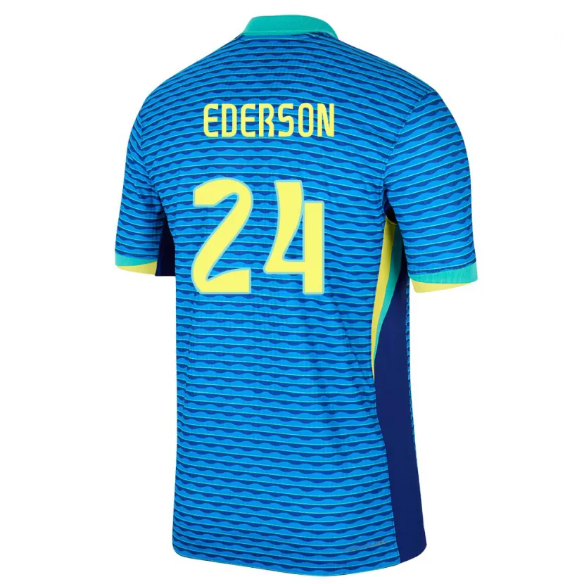 Danxen Kid Brazil Ederson #24 Blue Away Jersey 24-26 T-Shirt