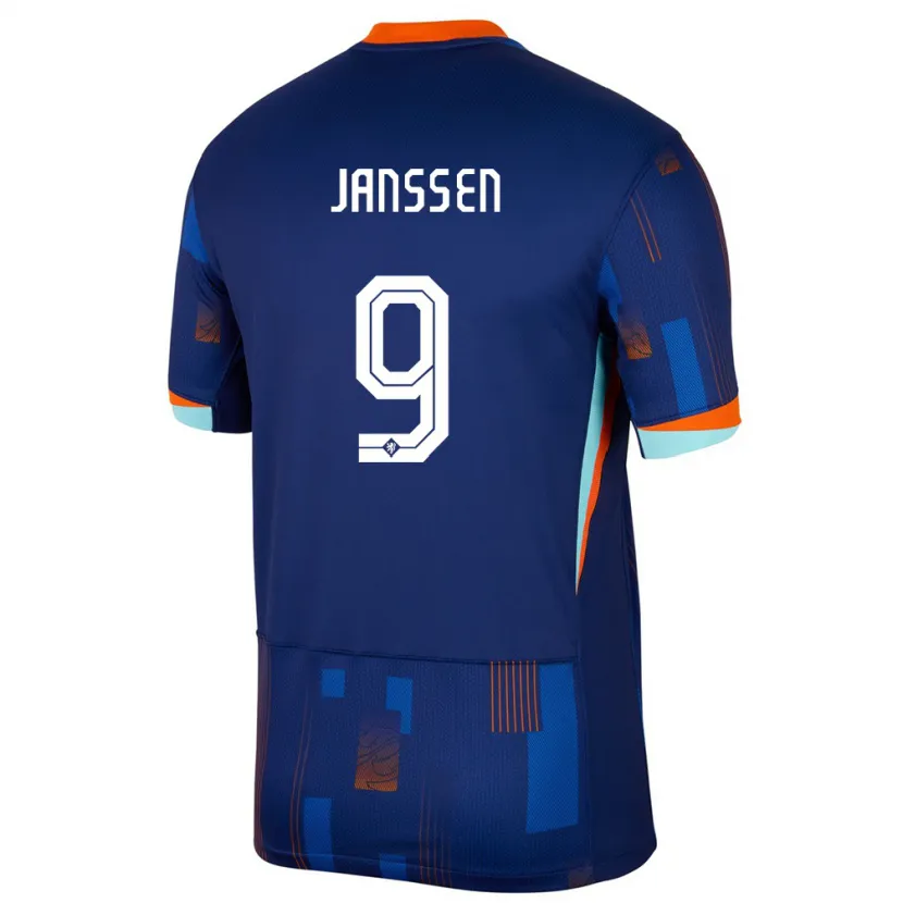 Danxen Kid Netherlands Vincent Janssen #9 Blue Away Jersey 24-26 T-Shirt