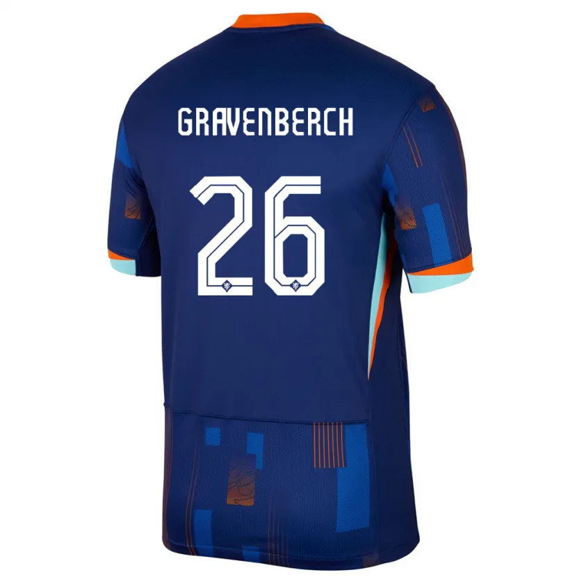 Danxen Kid Netherlands Ryan Gravenberch #26 Blue Away Jersey 24-26 T-Shirt