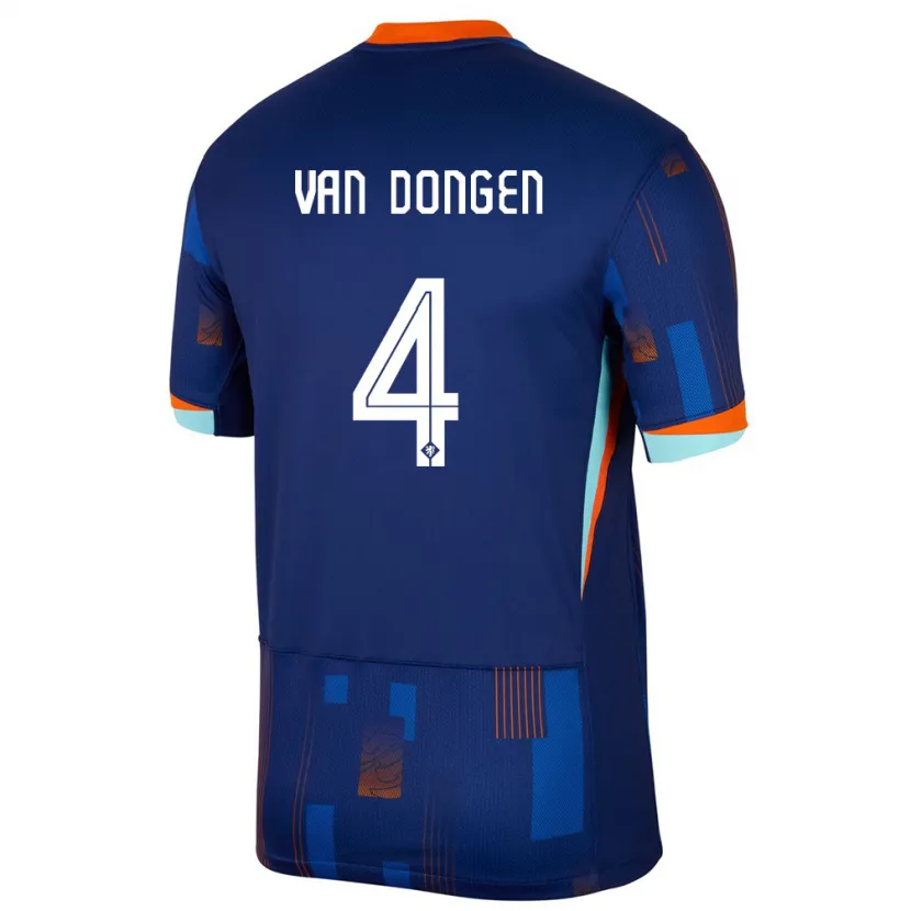 Danxen Kid Netherlands Merel Van Dongen #4 Blue Away Jersey 24-26 T-Shirt