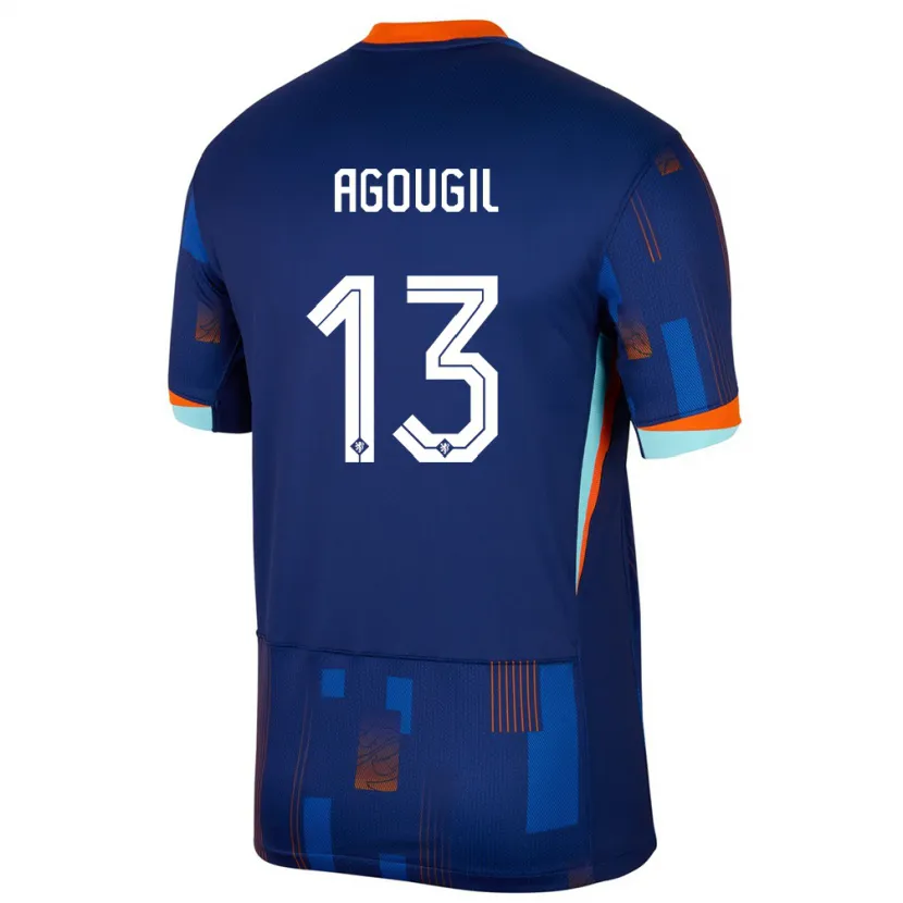 Danxen Kid Netherlands Oualid Agougil #13 Blue Away Jersey 24-26 T-Shirt