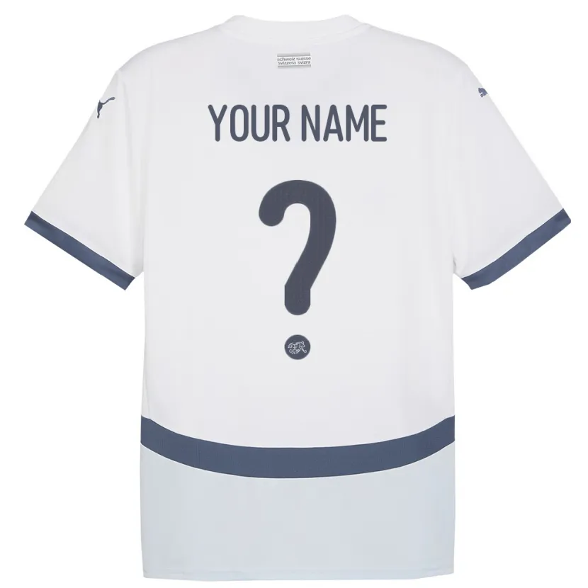 Danxen Kid Switzerland Your Name #0 White Away Jersey 24-26 T-Shirt