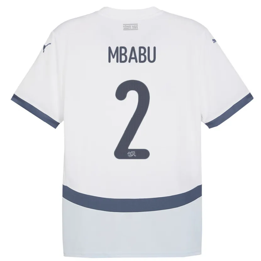 Danxen Kid Switzerland Kevin Mbabu #2 White Away Jersey 24-26 T-Shirt