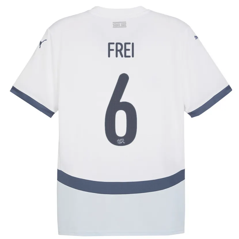 Danxen Kid Switzerland Fabian Frei #6 White Away Jersey 24-26 T-Shirt