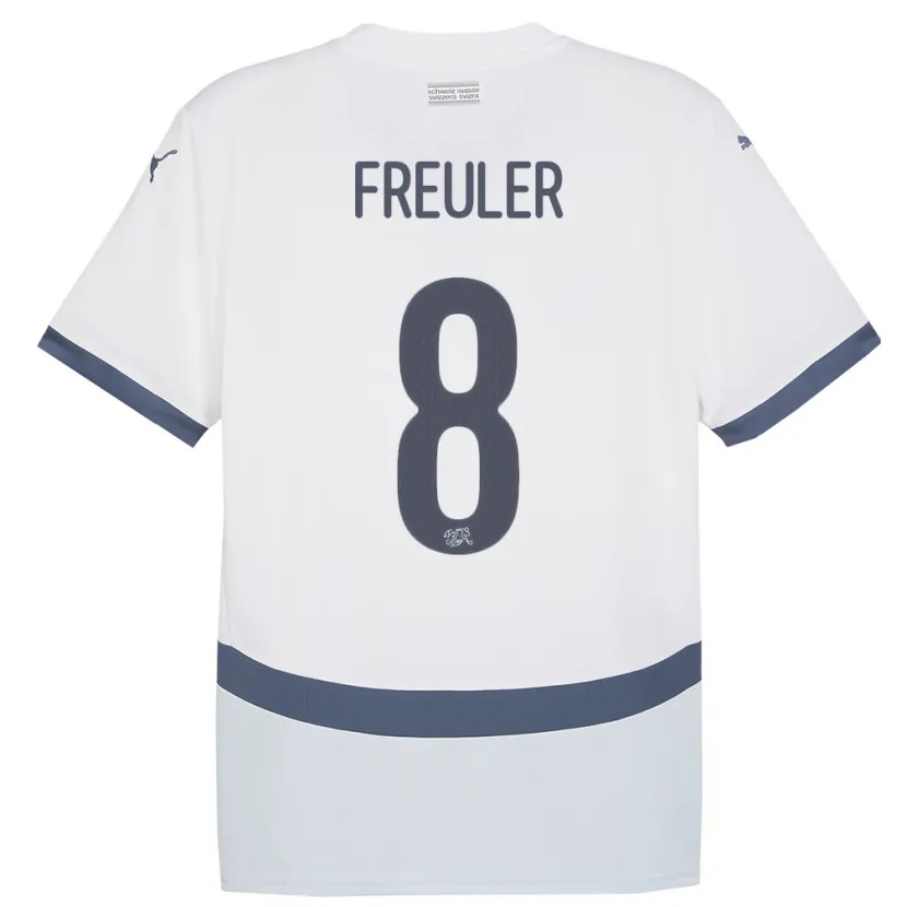 Danxen Kid Switzerland Remo Freuler #8 White Away Jersey 24-26 T-Shirt