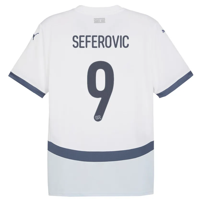 Danxen Kid Switzerland Haris Seferovic #9 White Away Jersey 24-26 T-Shirt