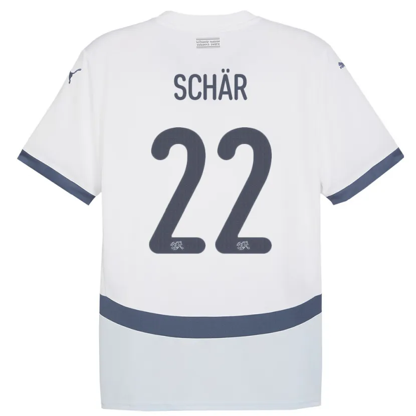 Danxen Kid Switzerland Fabian Schar #22 White Away Jersey 24-26 T-Shirt