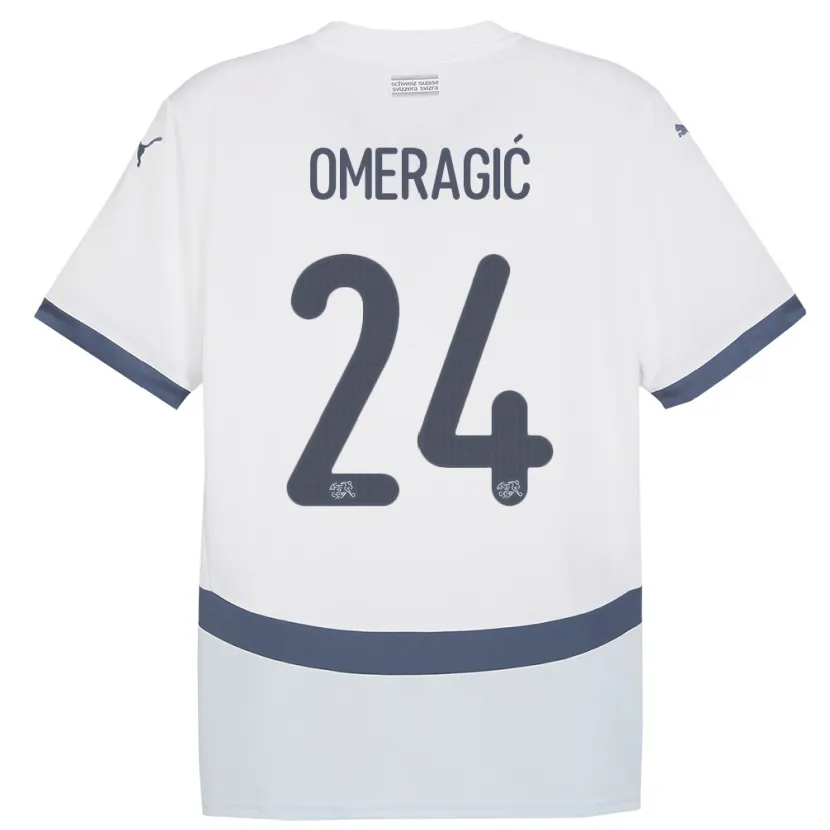 Danxen Kid Switzerland Becir Omeragic #24 White Away Jersey 24-26 T-Shirt