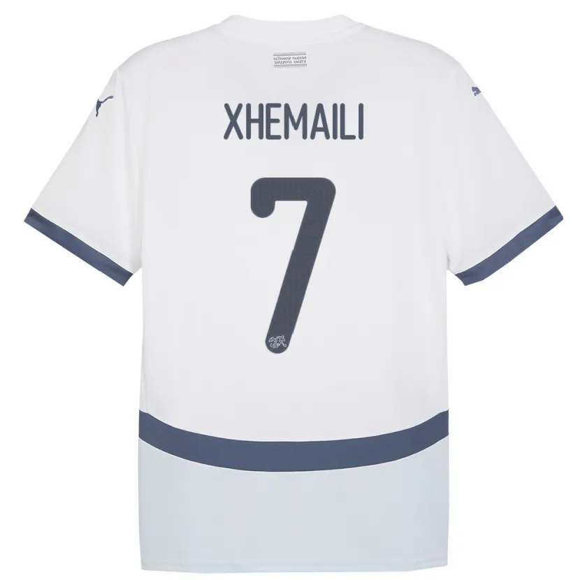 Danxen Kid Switzerland Riola Xhemaili #7 White Away Jersey 24-26 T-Shirt