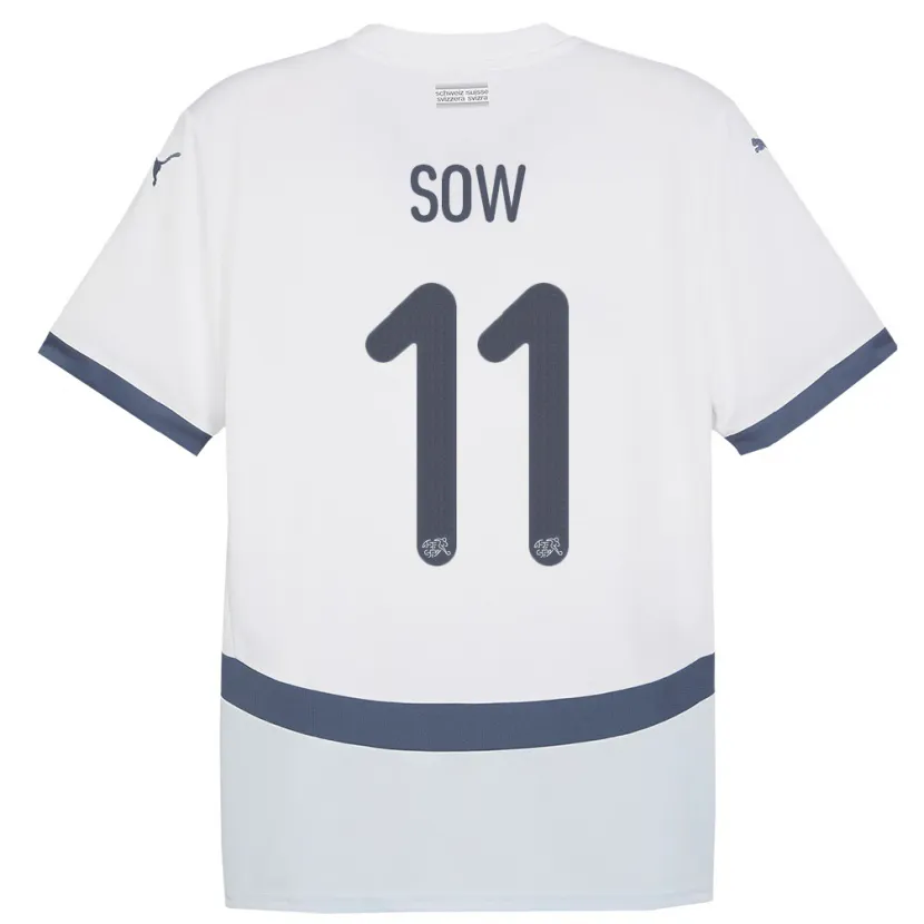 Danxen Kid Switzerland Coumba Sow #11 White Away Jersey 24-26 T-Shirt