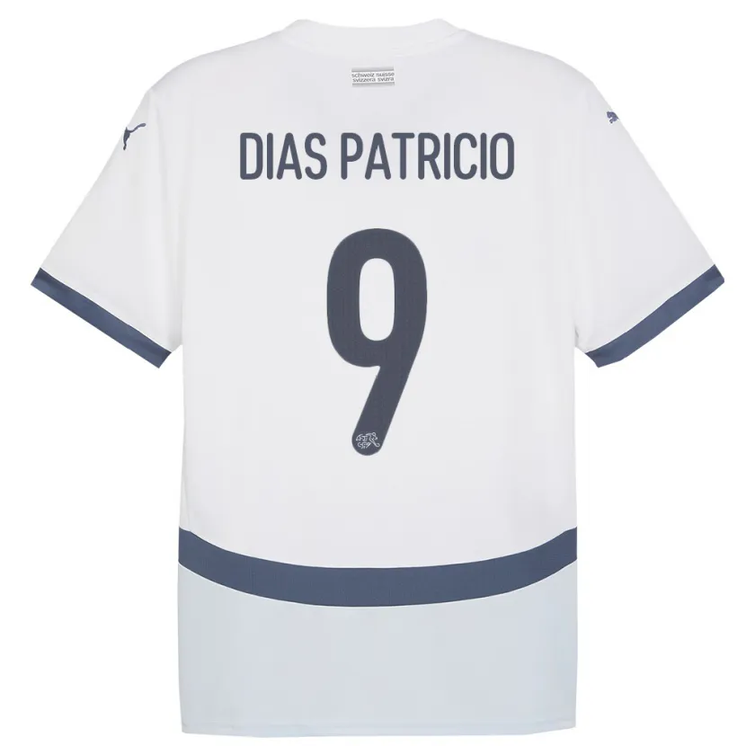 Danxen Kid Switzerland Alexandre Dias Patricio #9 White Away Jersey 24-26 T-Shirt