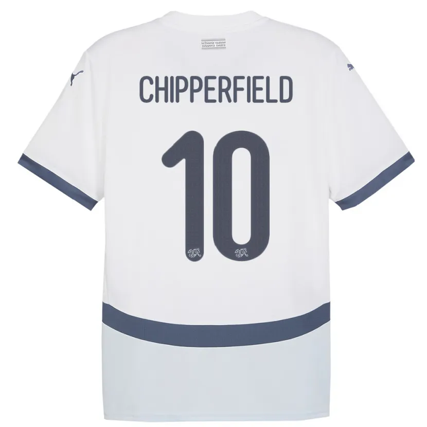 Danxen Kid Switzerland Liam Chipperfield #10 White Away Jersey 24-26 T-Shirt