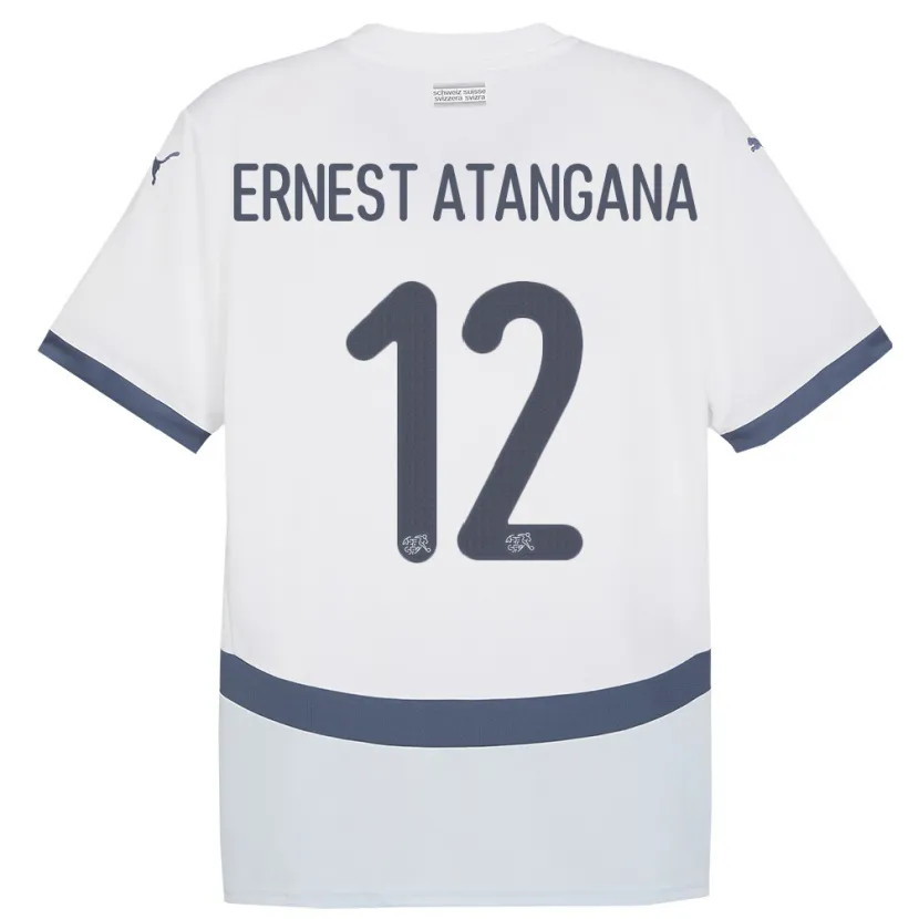 Danxen Kid Switzerland Brian Ernest Atangana #12 White Away Jersey 24-26 T-Shirt