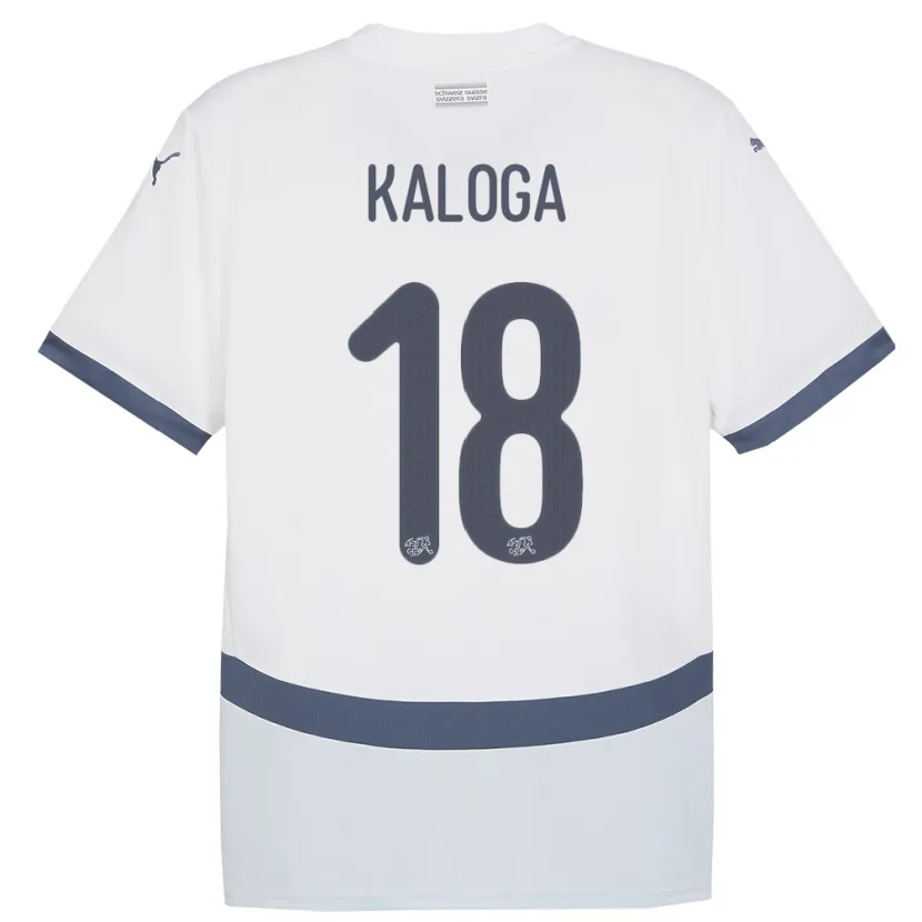 Danxen Kid Switzerland Issa Kaloga #18 White Away Jersey 24-26 T-Shirt