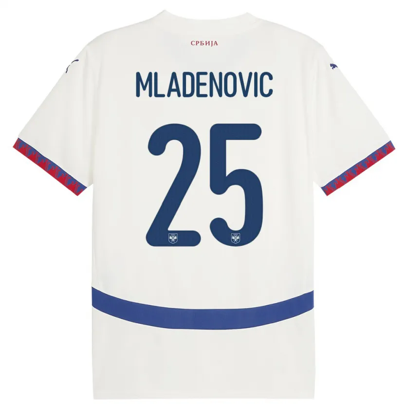 Danxen Kid Serbia Filip Mladenovic #25 White Away Jersey 24-26 T-Shirt