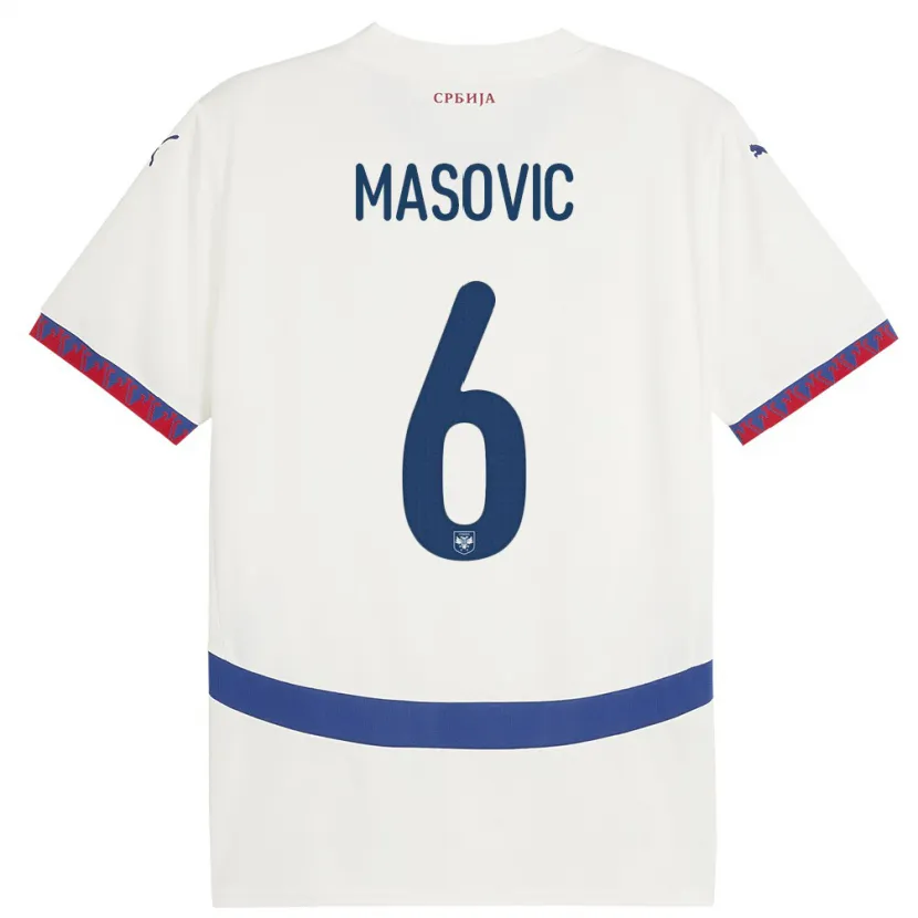 Danxen Kid Serbia Erhan Masovic #6 White Away Jersey 24-26 T-Shirt