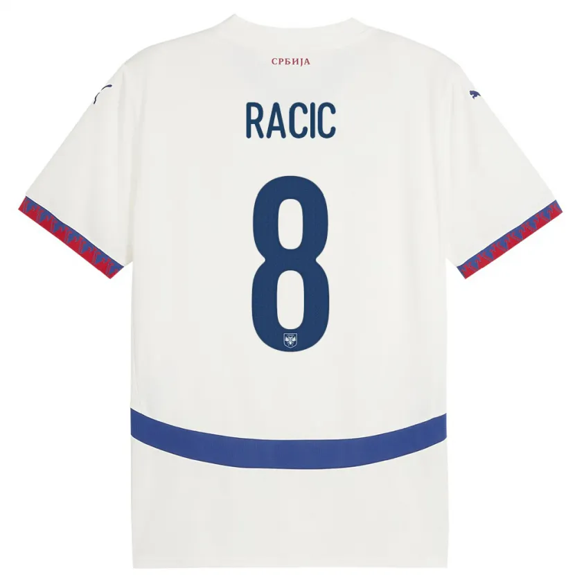 Danxen Kid Serbia Uros Racic #8 White Away Jersey 24-26 T-Shirt