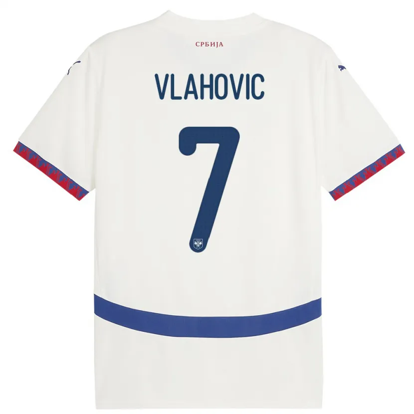 Danxen Kid Serbia Dusan Vlahovic #7 White Away Jersey 24-26 T-Shirt