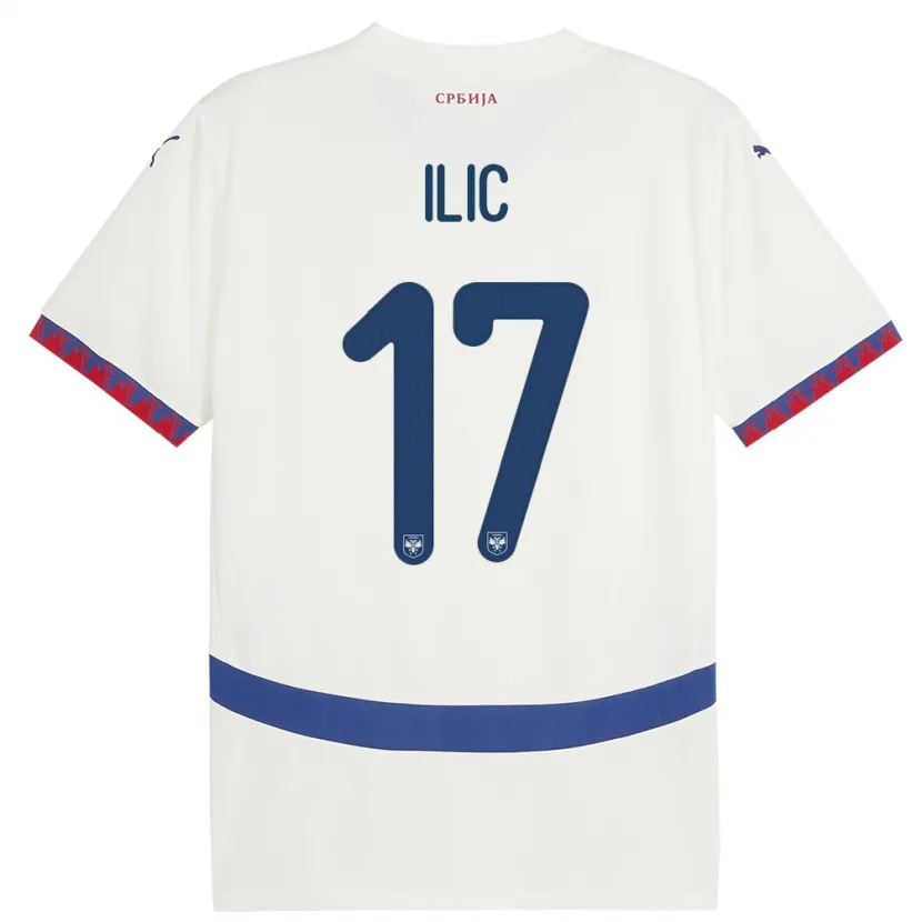 Danxen Kid Serbia Ivan Ilic #17 White Away Jersey 24-26 T-Shirt