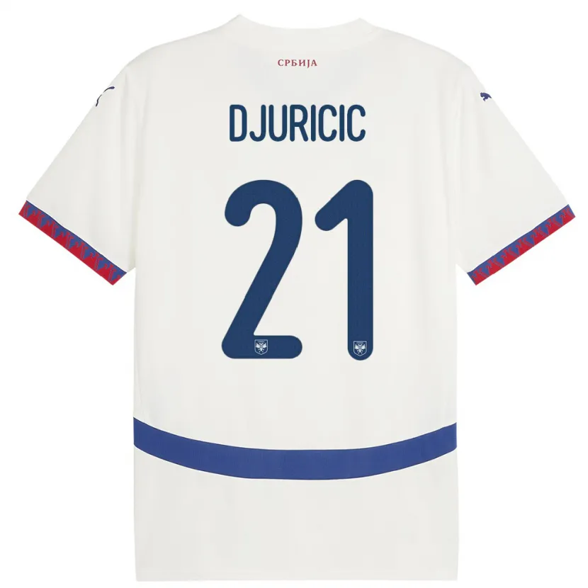 Danxen Kid Serbia Filip Djuricic #21 White Away Jersey 24-26 T-Shirt