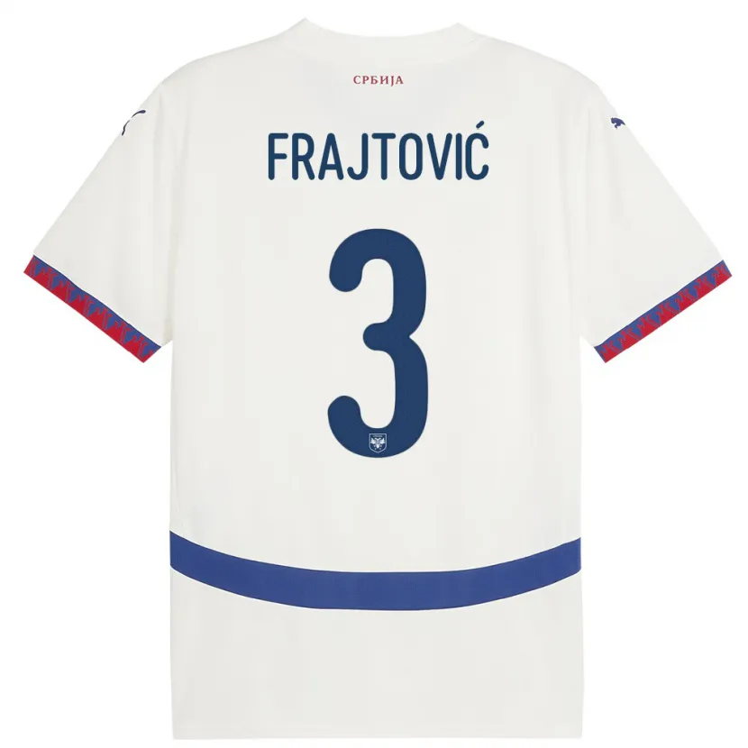 Danxen Kid Serbia Andela Frajtovic #3 White Away Jersey 24-26 T-Shirt