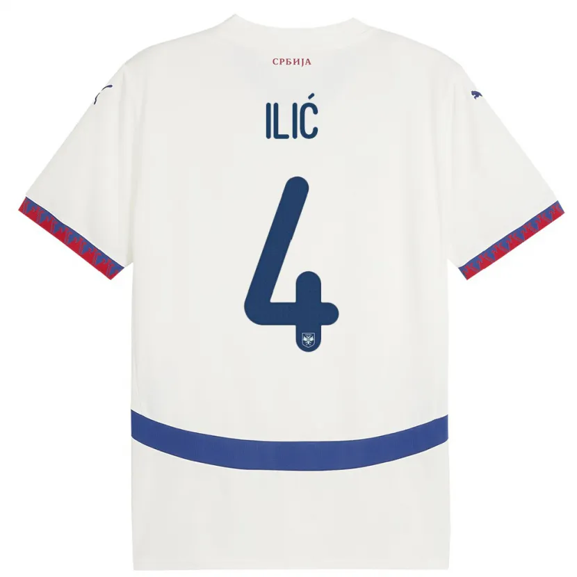 Danxen Kid Serbia Marija Ilic #4 White Away Jersey 24-26 T-Shirt