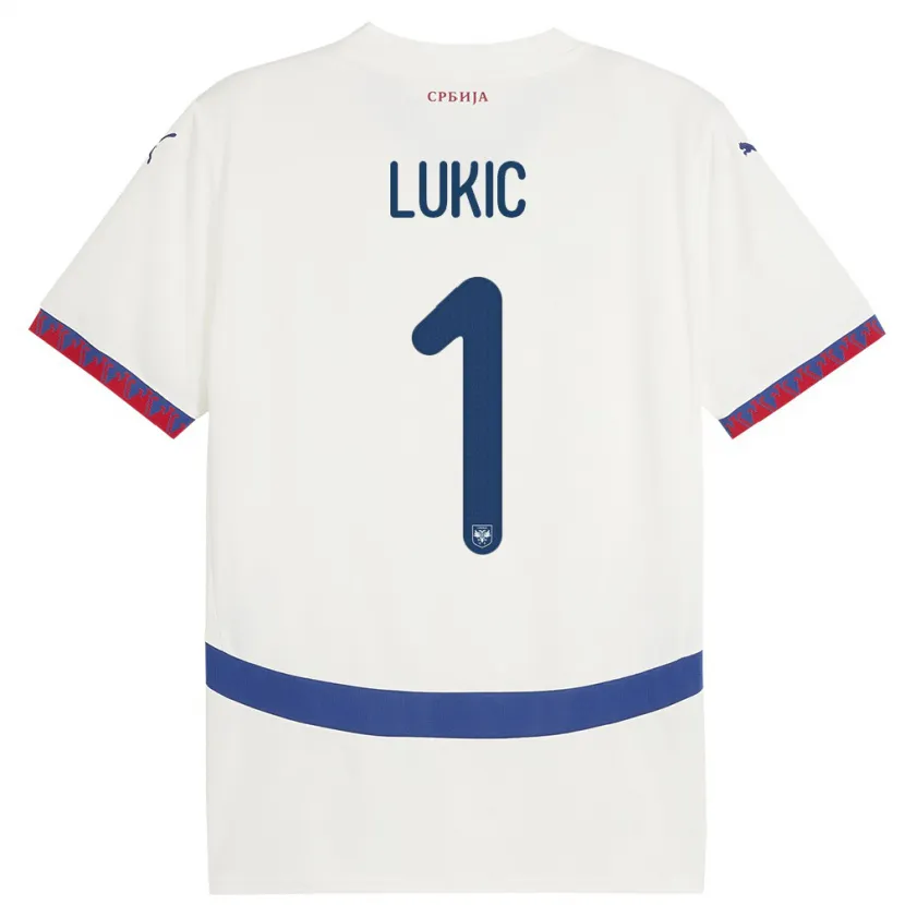 Danxen Kid Serbia Ognjen Lukic #1 White Away Jersey 24-26 T-Shirt