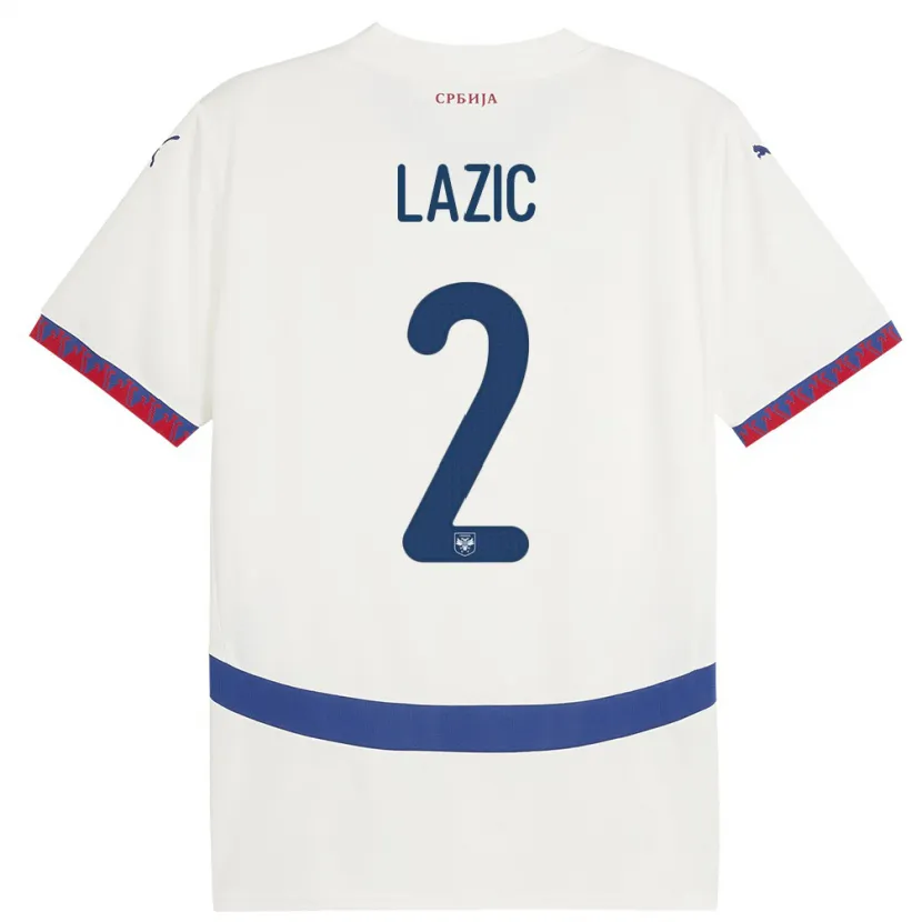 Danxen Kid Serbia Uros Lazic #2 White Away Jersey 24-26 T-Shirt