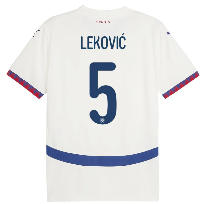 Danxen Kid Serbia Stefan Lekovic #5 White Away Jersey 24-26 T-Shirt