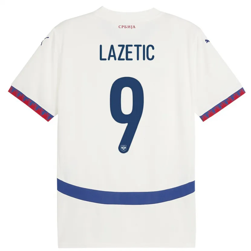 Danxen Kid Serbia Marko Lazetic #9 White Away Jersey 24-26 T-Shirt