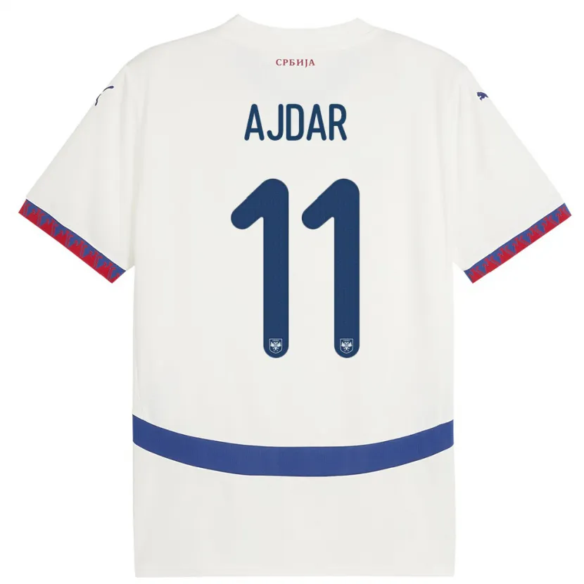 Danxen Kid Serbia Ognjen Ajdar #11 White Away Jersey 24-26 T-Shirt