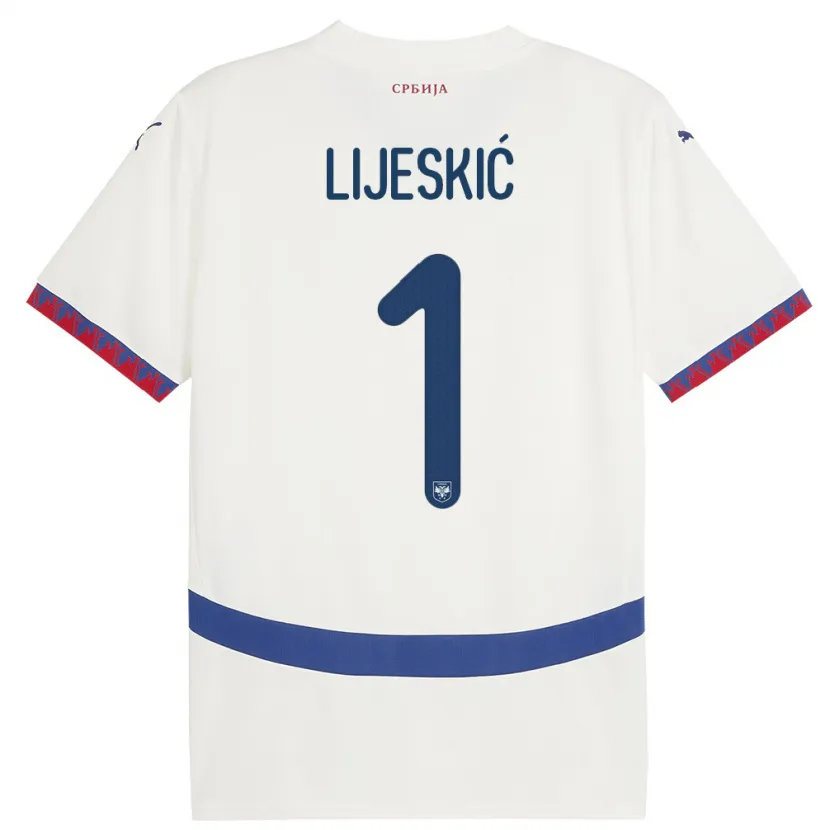 Danxen Kid Serbia Luka Lijeskic #1 White Away Jersey 24-26 T-Shirt