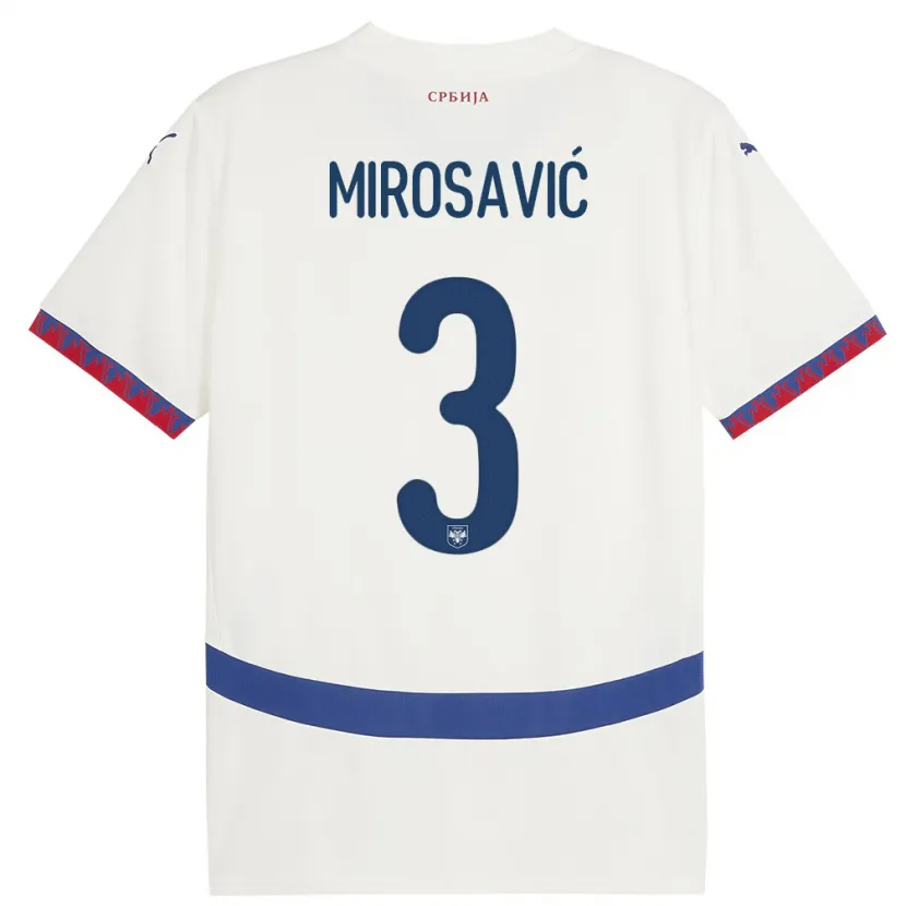 Danxen Kid Serbia Veljko Mirosavic #3 White Away Jersey 24-26 T-Shirt