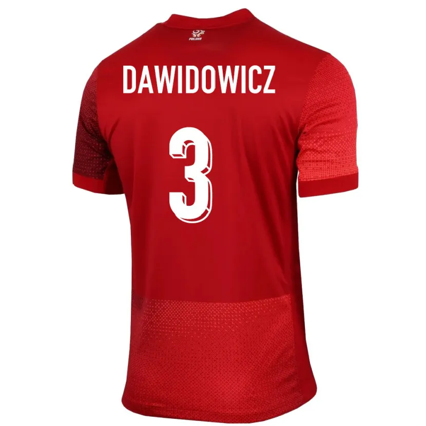 Danxen Kid Poland Pawel Dawidowicz #3 Red Away Jersey 24-26 T-Shirt