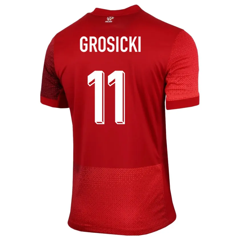 Danxen Kid Poland Kamil Grosicki #11 Red Away Jersey 24-26 T-Shirt