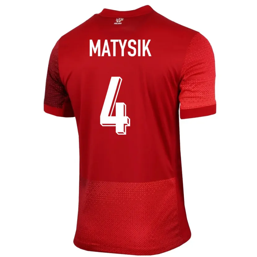 Danxen Kid Poland Milosz Matysik #4 Red Away Jersey 24-26 T-Shirt