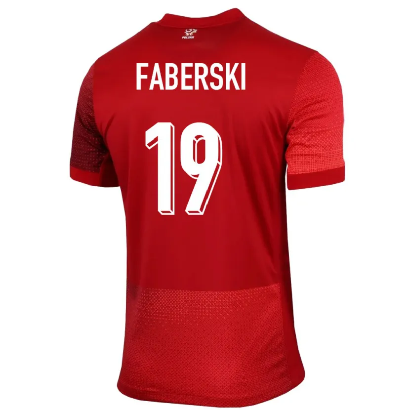 Danxen Kid Poland Jan Faberski #19 Red Away Jersey 24-26 T-Shirt