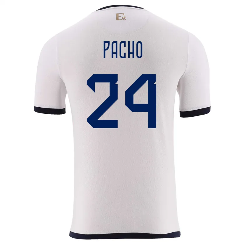 Danxen Kid Ecuador William Pacho #24 White Away Jersey 24-26 T-Shirt