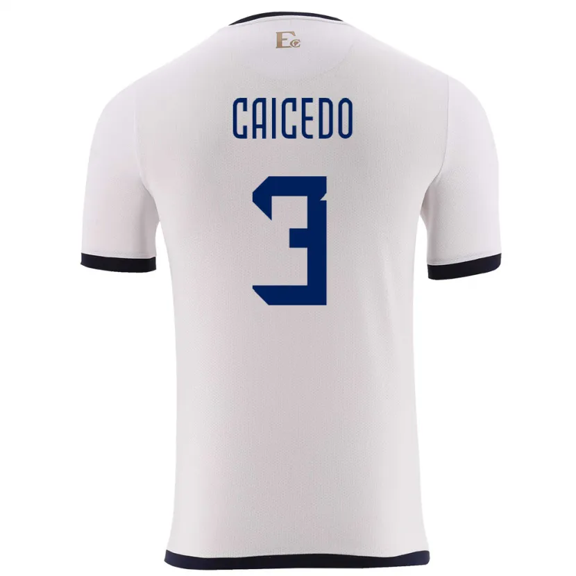 Danxen Kid Ecuador Jessy Caicedo #3 White Away Jersey 24-26 T-Shirt