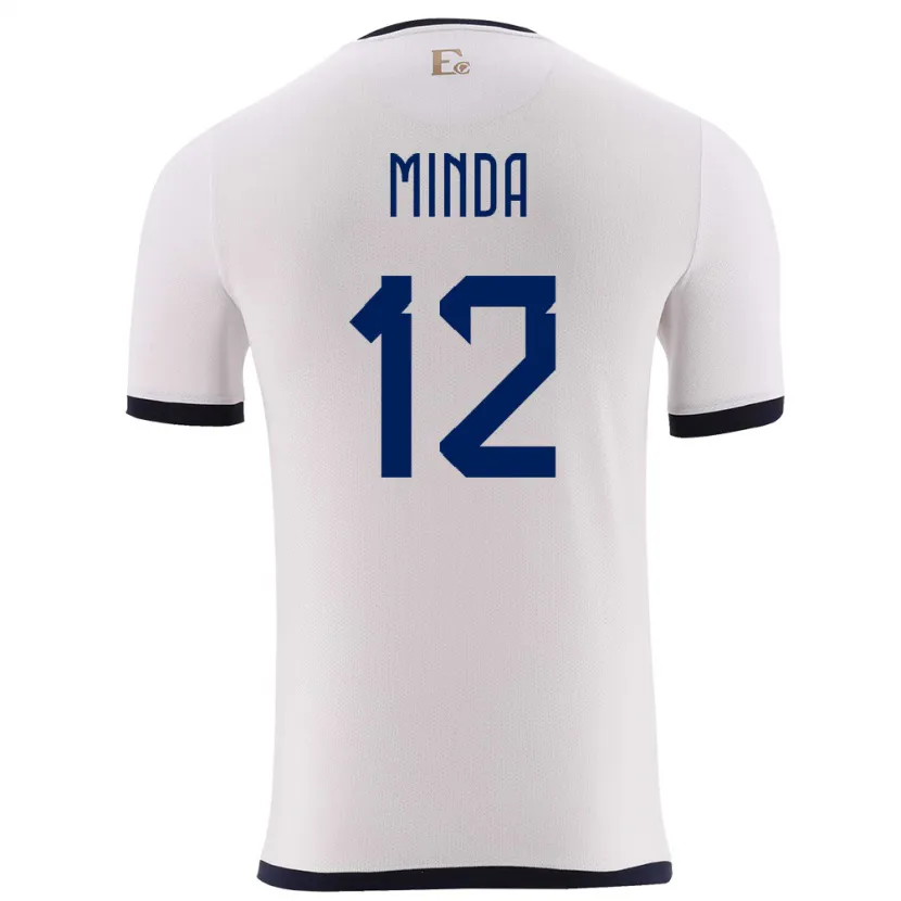 Danxen Kid Ecuador Ethan Minda #12 White Away Jersey 24-26 T-Shirt